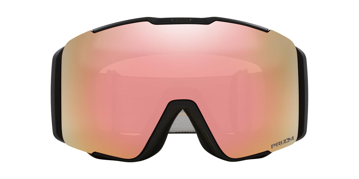 Oakley Line Miner Pro snow goggles, black frame and pink Prizm lens