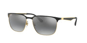 Ray-Ban RB3569 Sunglasses - Black on Gold/Grey Mirror Silver Gradient / 59 mm - 8053672828894