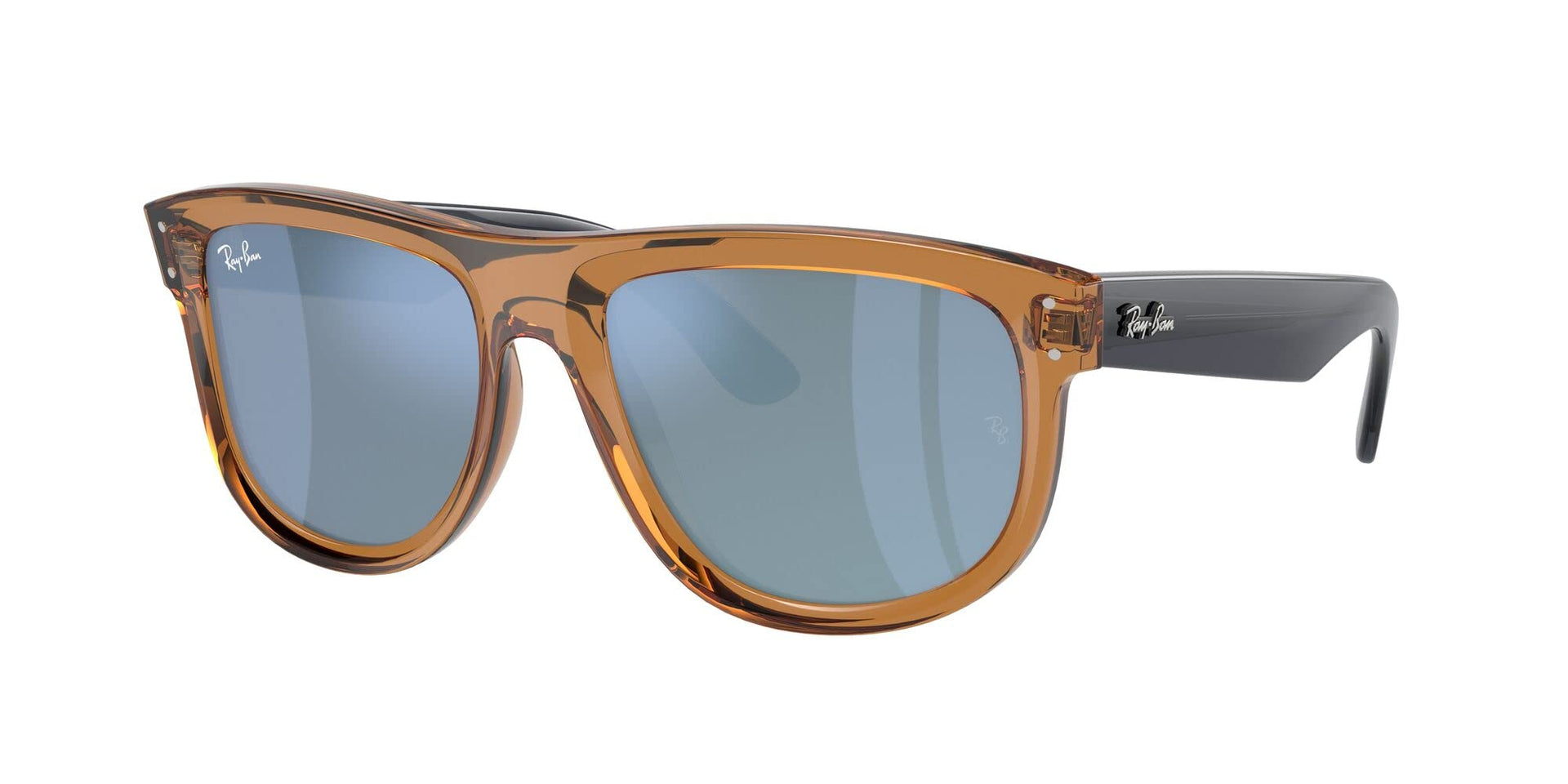 Ray-Ban Boyfriend Reverse RBR0501S Sunglasses - Transparent Caramel Brown/Dark Grey Mirrored Turquoise / 56 mm (X003UYDDXZ) - X003UYDDXZ