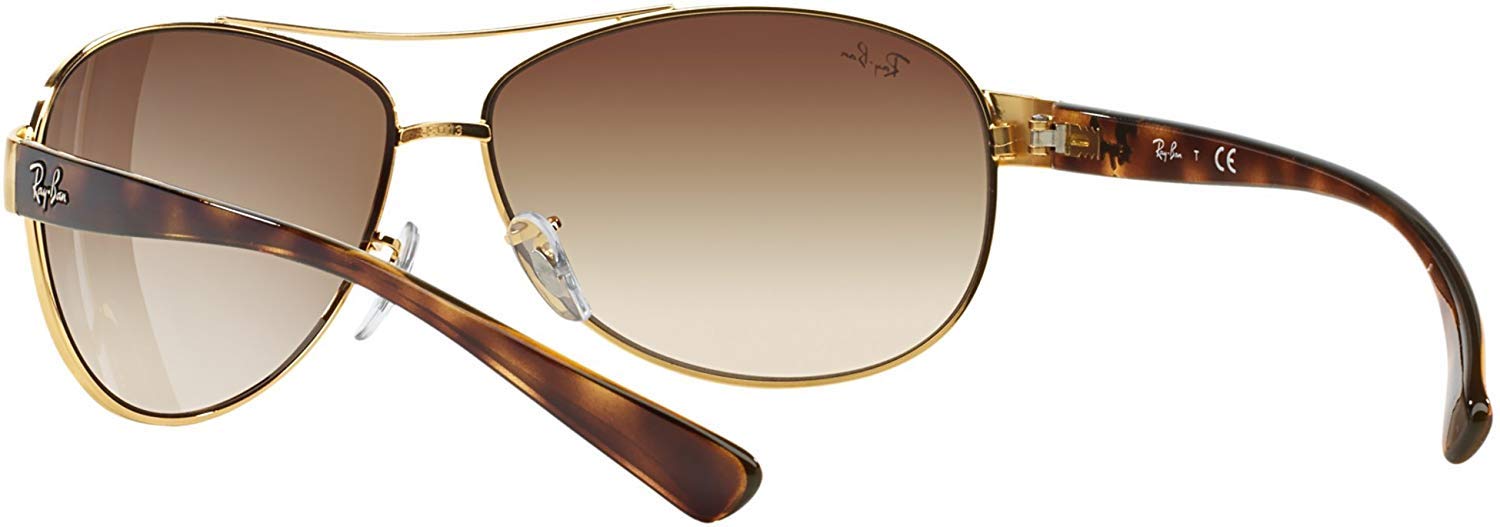 Ray-Ban Aviator RB3386 Sunglasses - Gold Frame/Brown Gradient Lens / 67 mm - 805289204275 - Additional Image 4