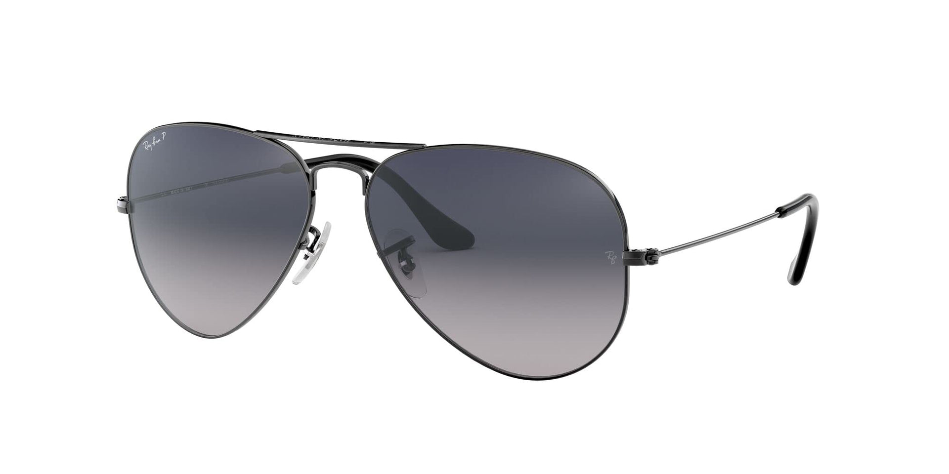 Ray-Ban Aviator RB3025 Sunglasses Batch 3 - Gunmetal/Polarized Blue Gradient Grey / 62 mm - X002WP074V - Additional Image 2