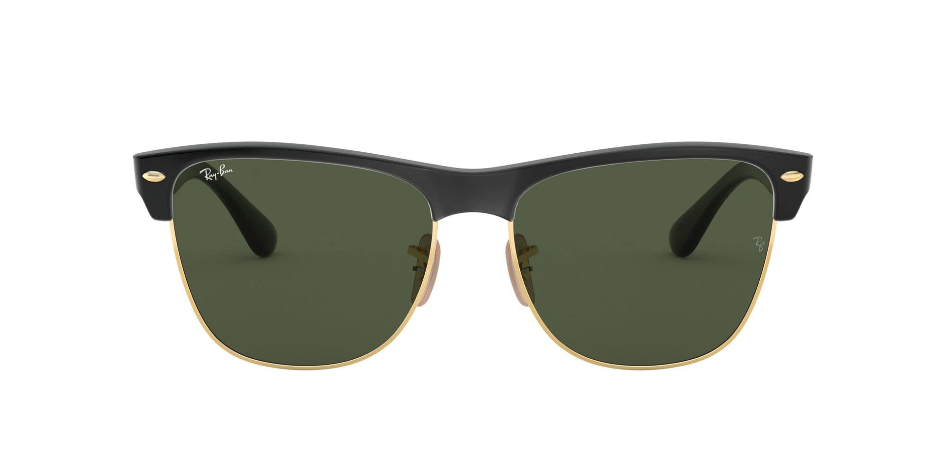 Ray-Ban Clubmaster Oversized RB4175 Sunglasses - Black on Gold / G-15 Green / Large - 713132438992
