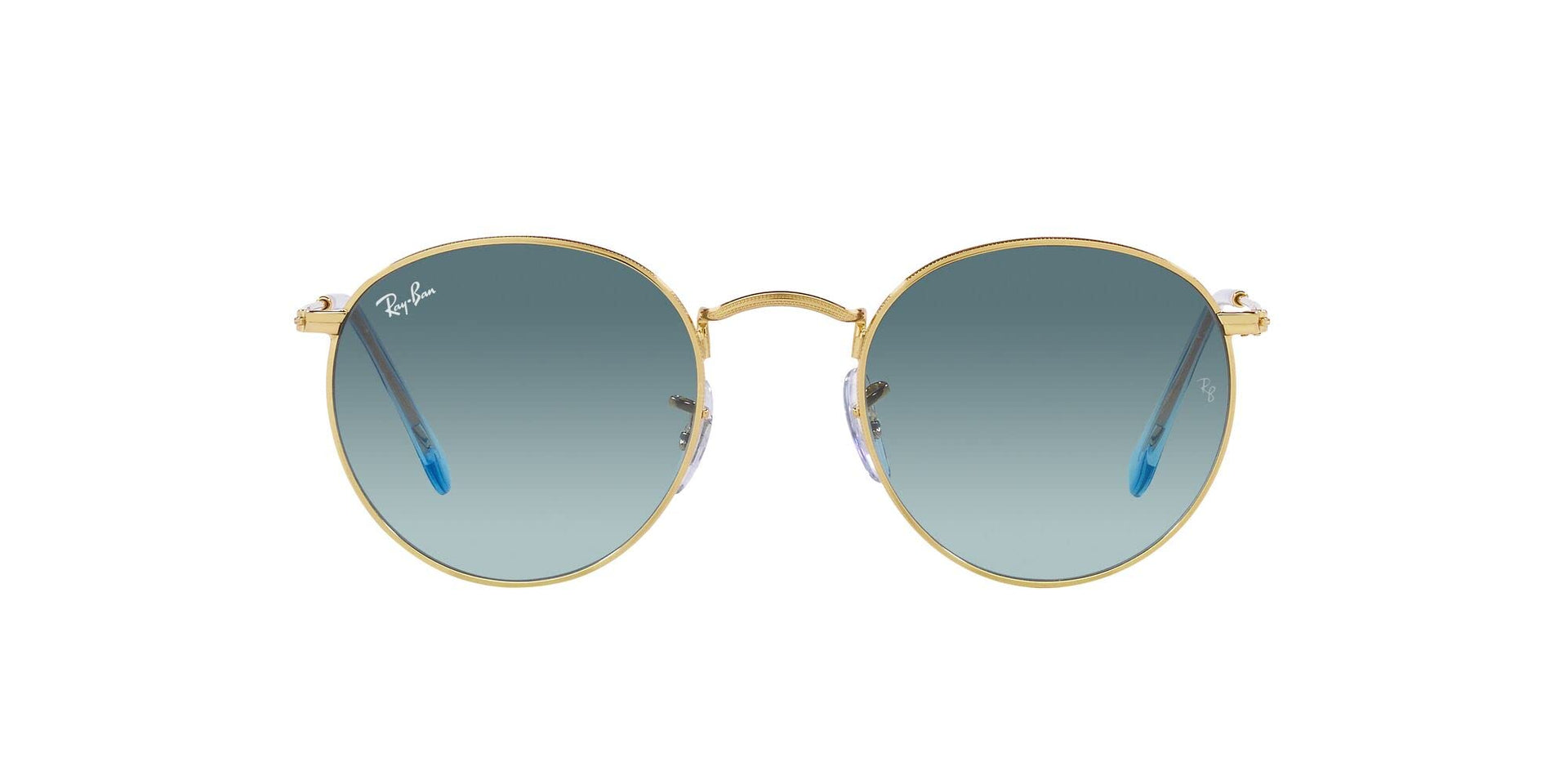 Ray-Ban Metal Glasses RB3447 Sunglasses - Gold/Blue Gradient Grey / 47 mm - 8056597858182