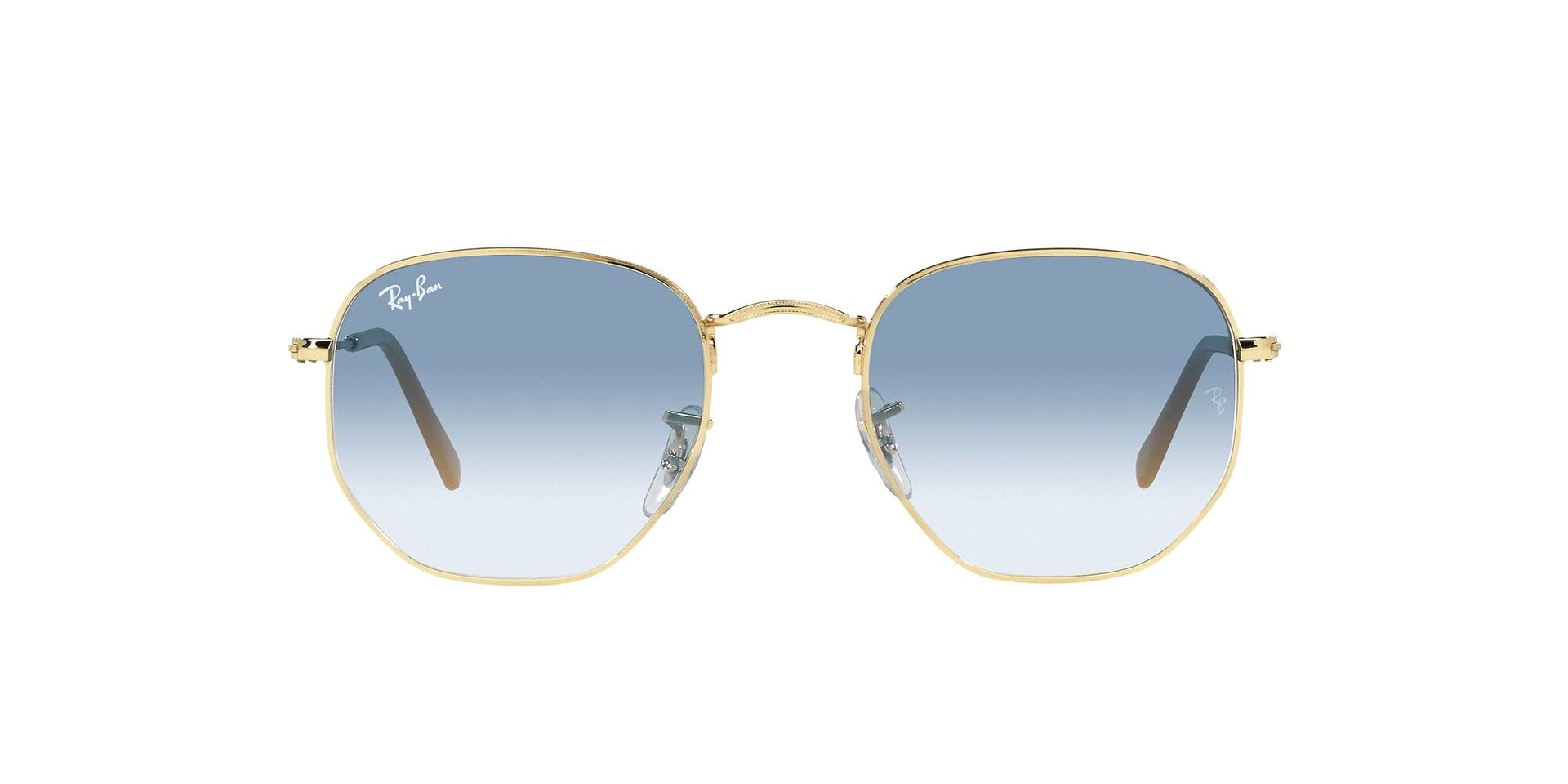 Ray-Ban Hexagonal Hexagonal RB3548 Sunglasses - Gold/Clear Gradient Blue / 54 mm - 8056597463799