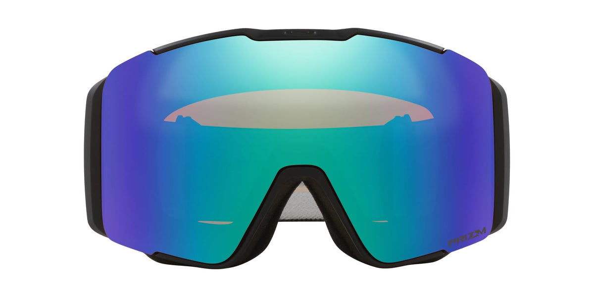 Oakley Line Miner Pro snow goggles, black frame and teal blue Prizm lens