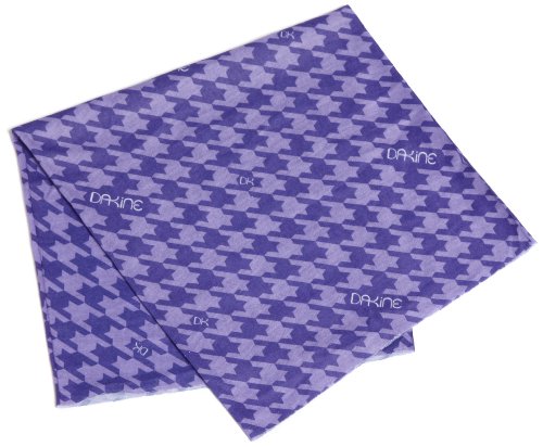 Dakine lavender headwear with geometric pattern and logo, protective folded fabric wrap