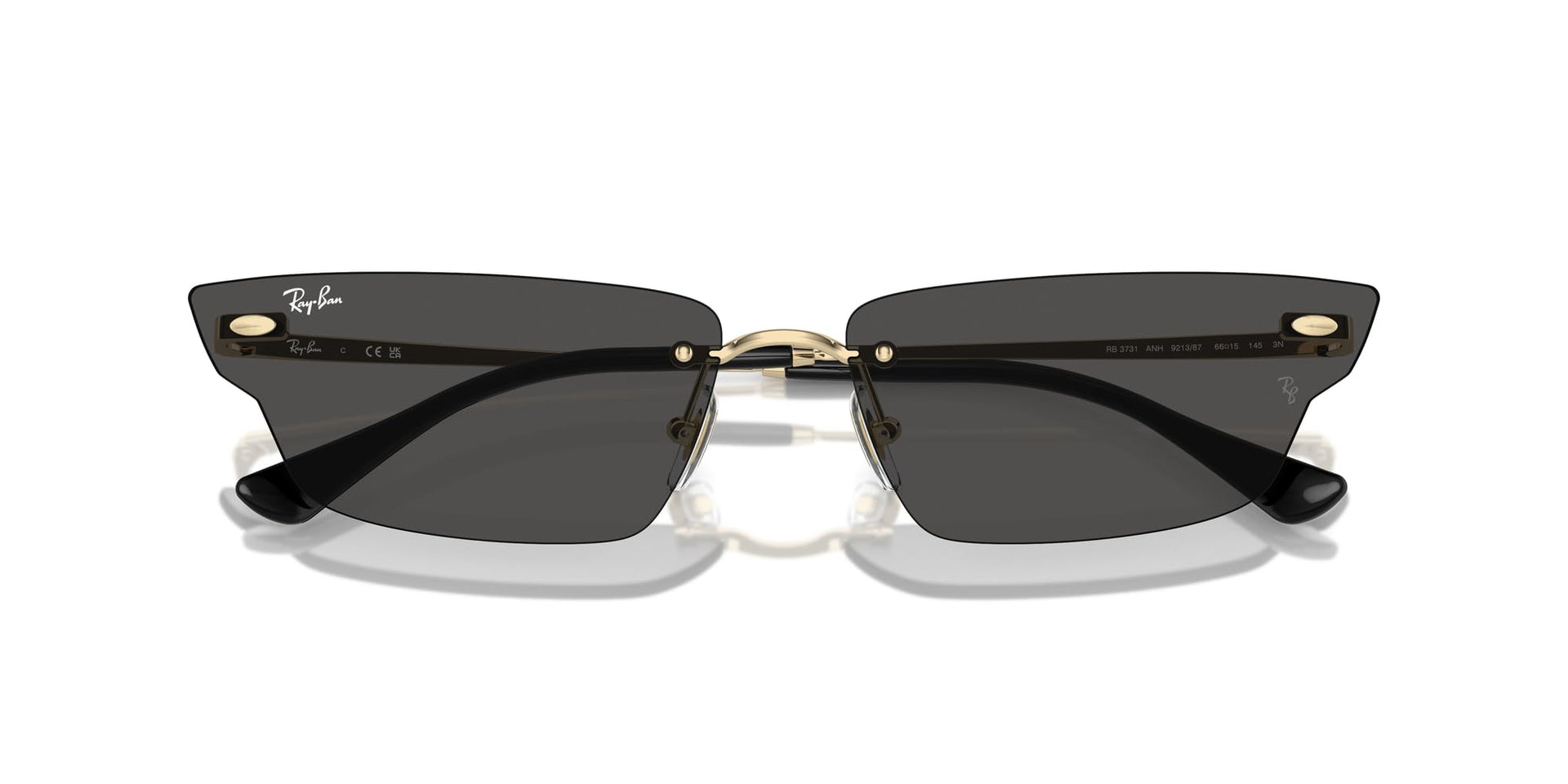Ray-Ban Anh RB3731 Sunglasses - Light Gold/Dark Grey / 66 mm - X0045V50C9 - Additional Image 4