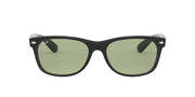 Ray-Ban New Wayfarer Low Bridge Fit RB2132F Sunglasses - Black/Green / 55 mm - 8056597296588