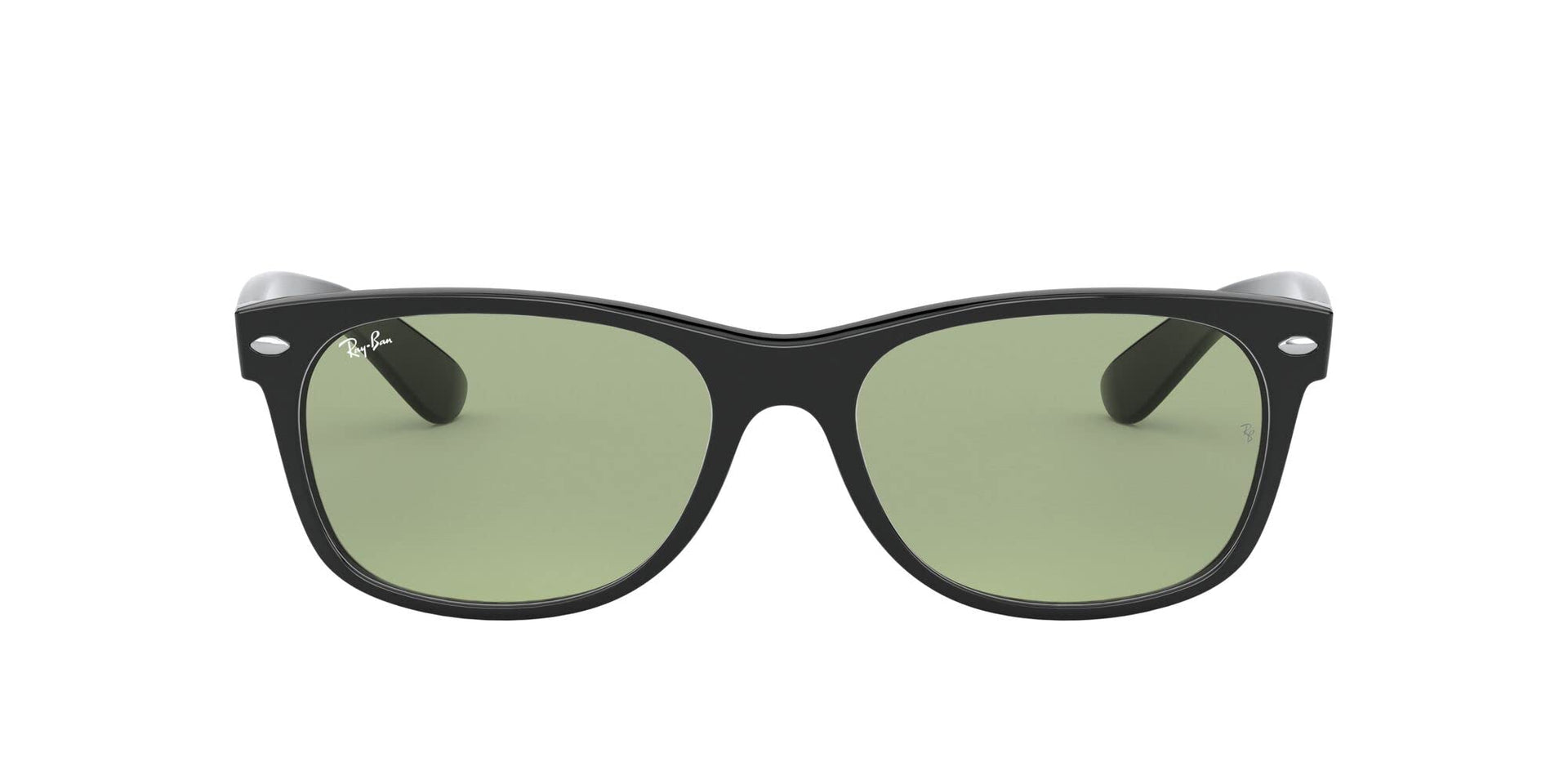 Ray-Ban New Wayfarer Low Bridge Fit RB2132F Sunglasses - Black/Green / 55 mm - 8056597296588