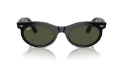 Ray-Ban Wayfarer Oval Low Bridge Fit RB2242F Sunglasses - Black/Green / 53 mm - 8056262048283