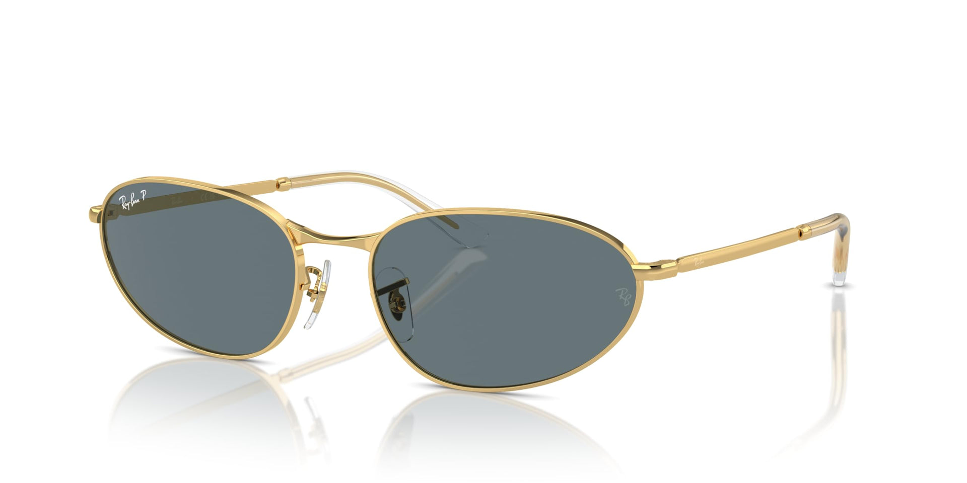 Ray-Ban RB3734 Sunglasses - Gold/Dark Blue Polarized / 59 mm - 8056262041109