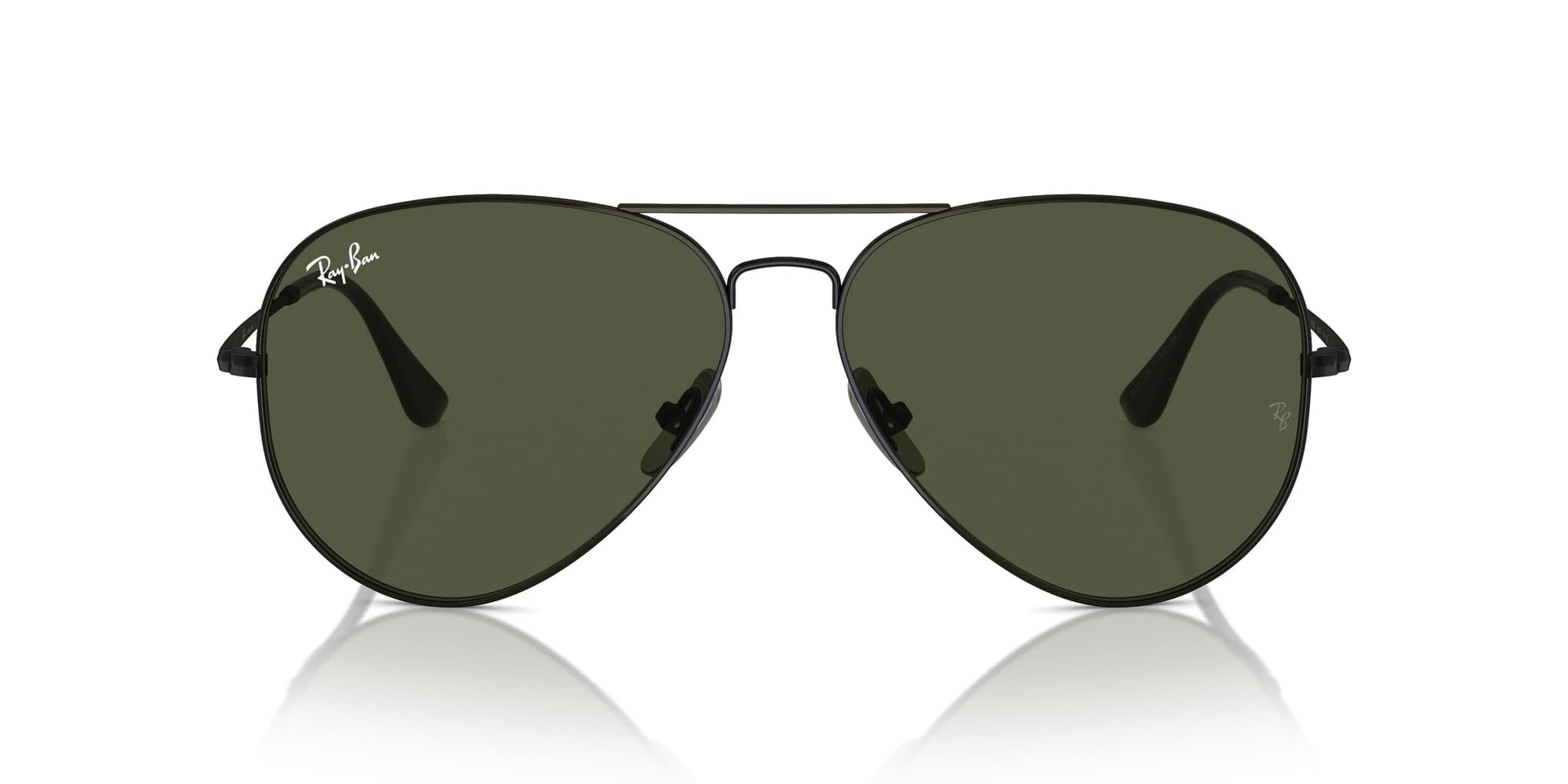 Ray-Ban Aviator Titanium RB8089 Sunglasses - Black/Green / 58 mm - 8056262031827