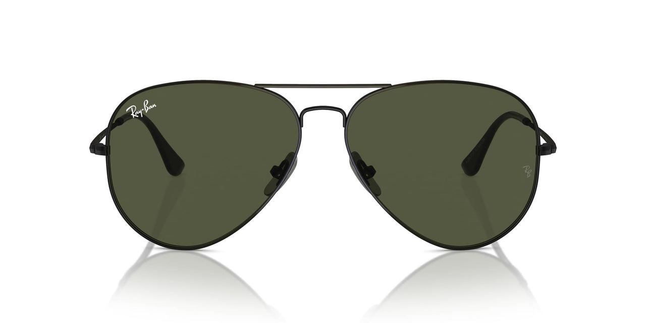 Ray-Ban Aviator Titanium RB8089 Sunglasses - Black/Green / 58 mm - 8056262031827