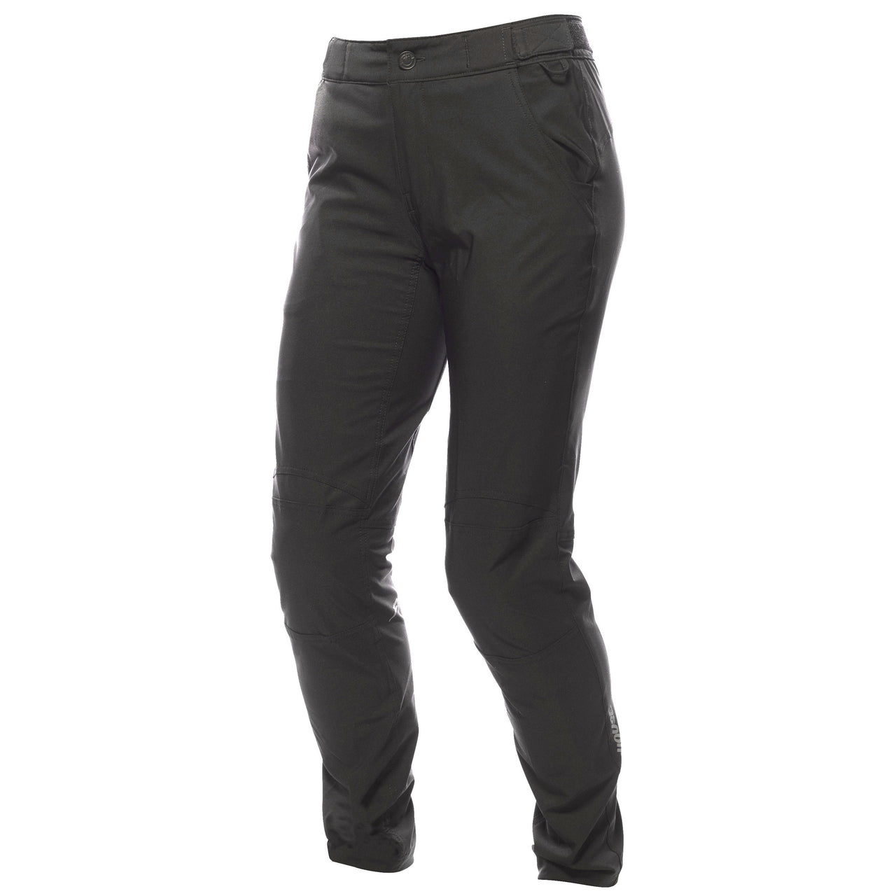 Women’s shredder riding pants, black, tapered leg with zipper cuffs