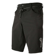 Black Fasthouse kicker shorts with button waist and drawstring tie front