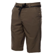 Brown Fasthouse kicker shorts with button waist and black drawstring tie front