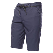 Navy Fasthouse kicker shorts with button waist and drawstring tie front