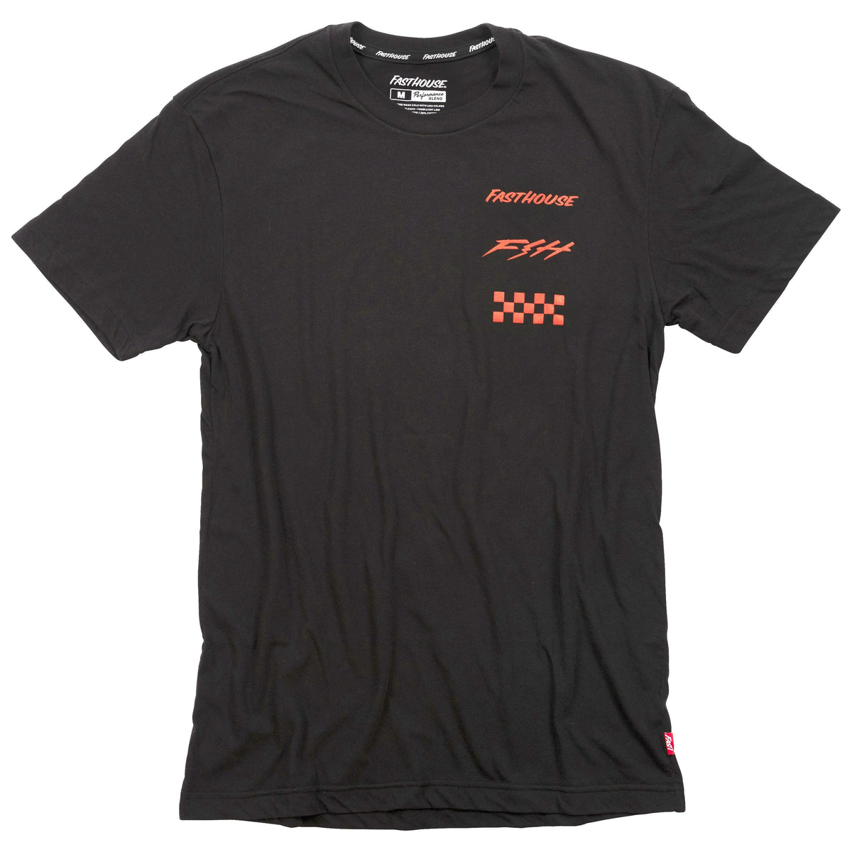 Black tech tee with FASTHOUSE logo and checker graphic