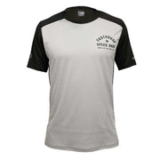 Alloy Star short-sleeve jersey in light gray/white with black sleeves and chest logo