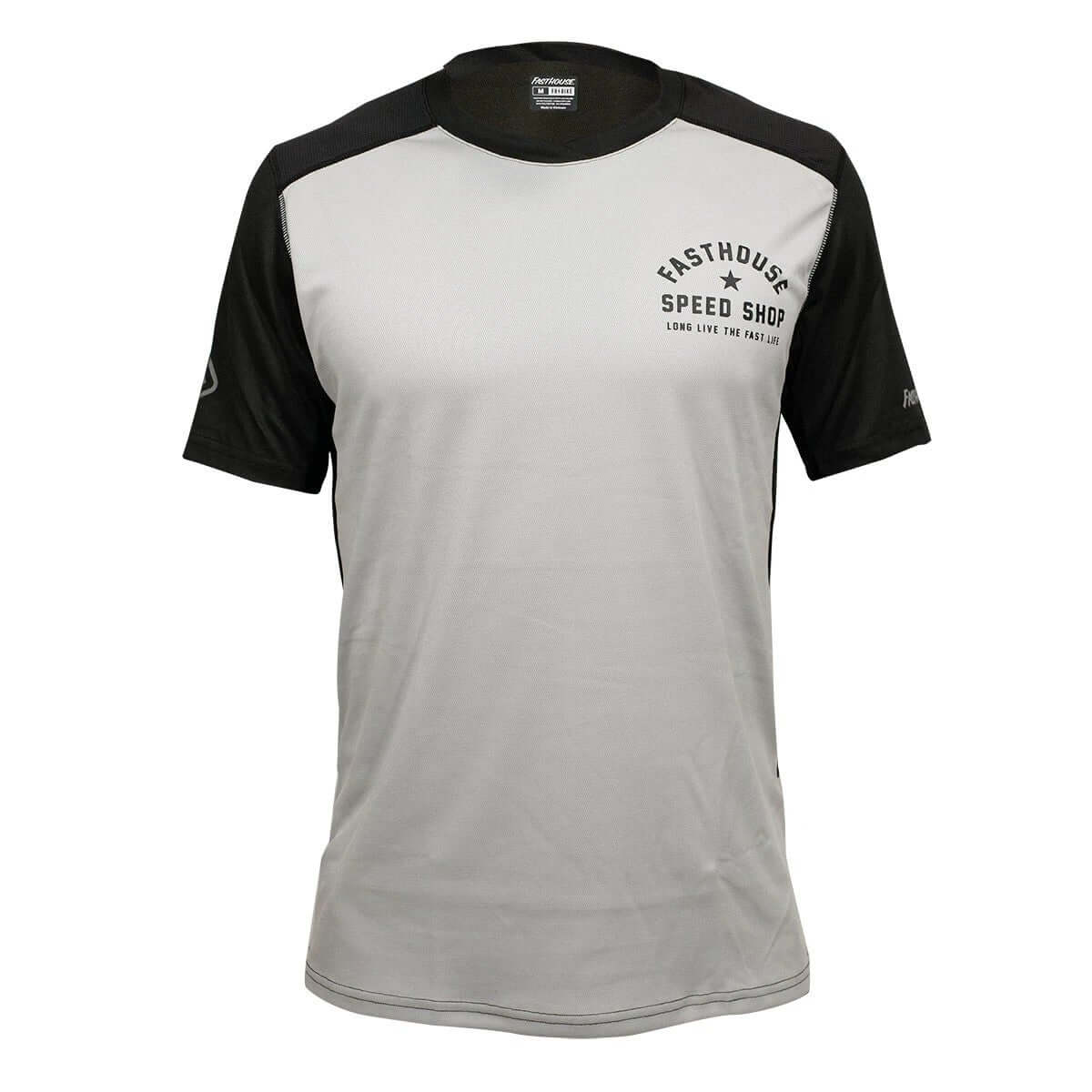 Alloy Star short-sleeve jersey in light gray/white with black sleeves and chest logo