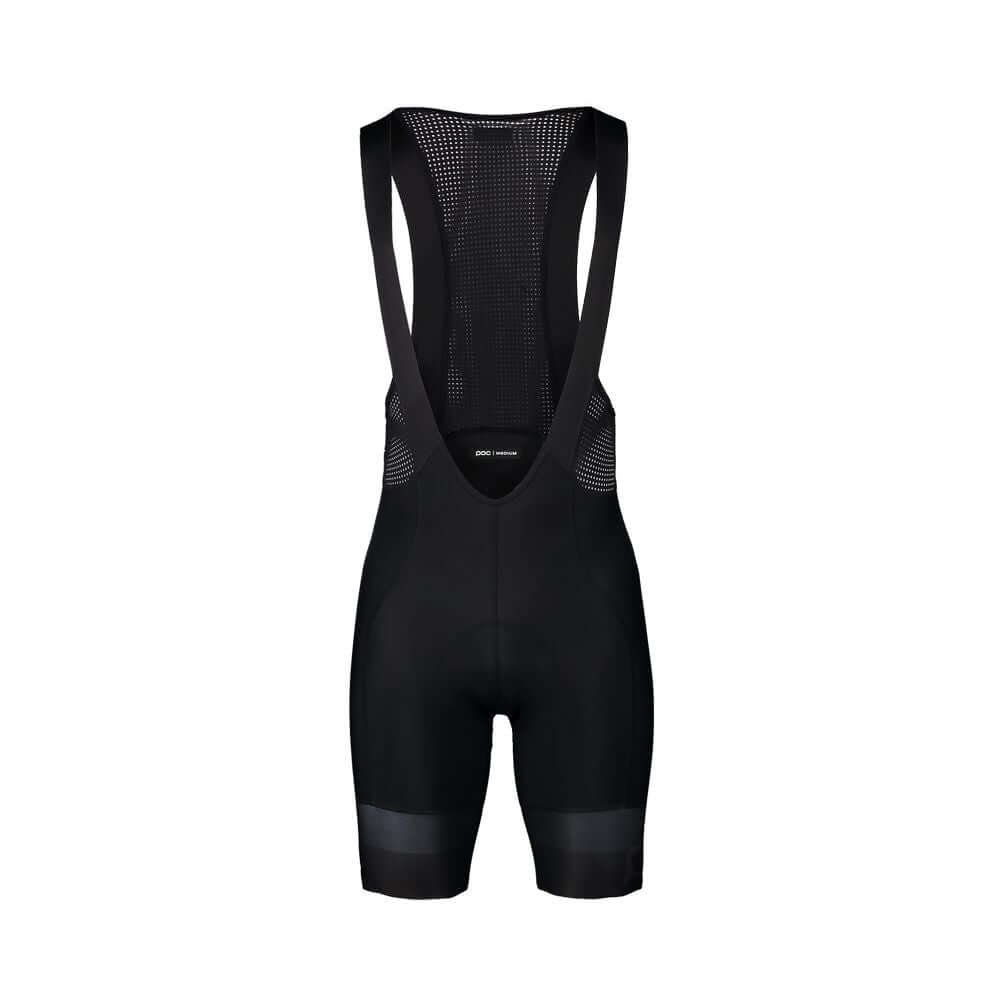 Black cycling bib shorts with mesh back and padded legs