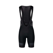 Black cycling bib shorts with mesh back and padded legs