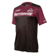 Maroon and black alloy block jersey with FastHouse graphic, short sleeves