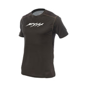 Youth short-sleeve jersey, black with white logo on the chest