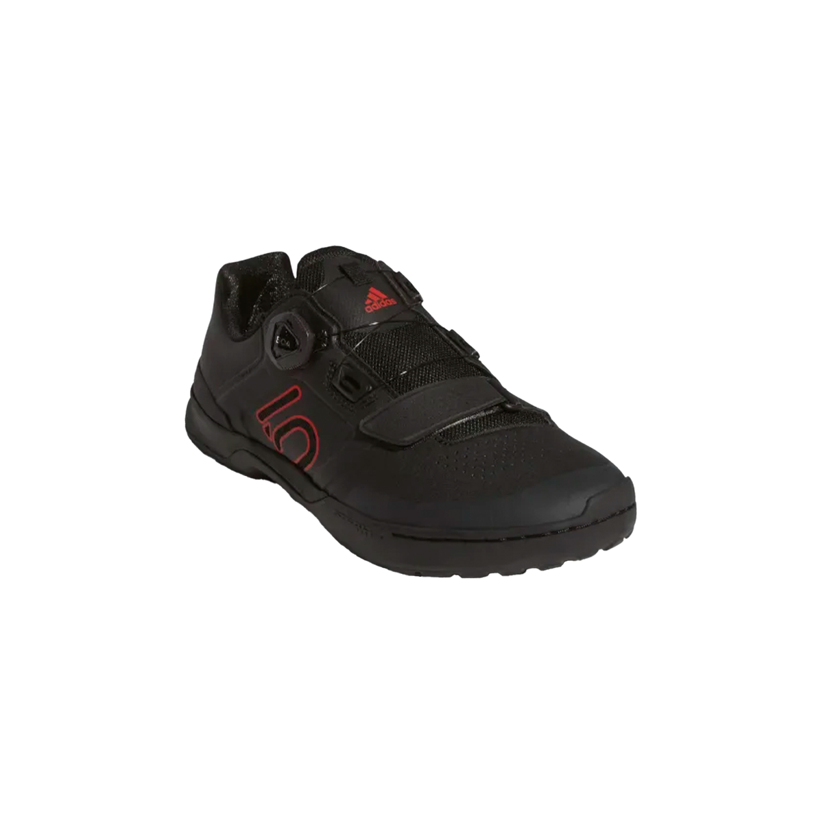 Mountain bike shoes black with BOA-style dial and red accents