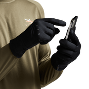 Black Traverse gloves with grip palms and padded knuckles, cuffed wrist