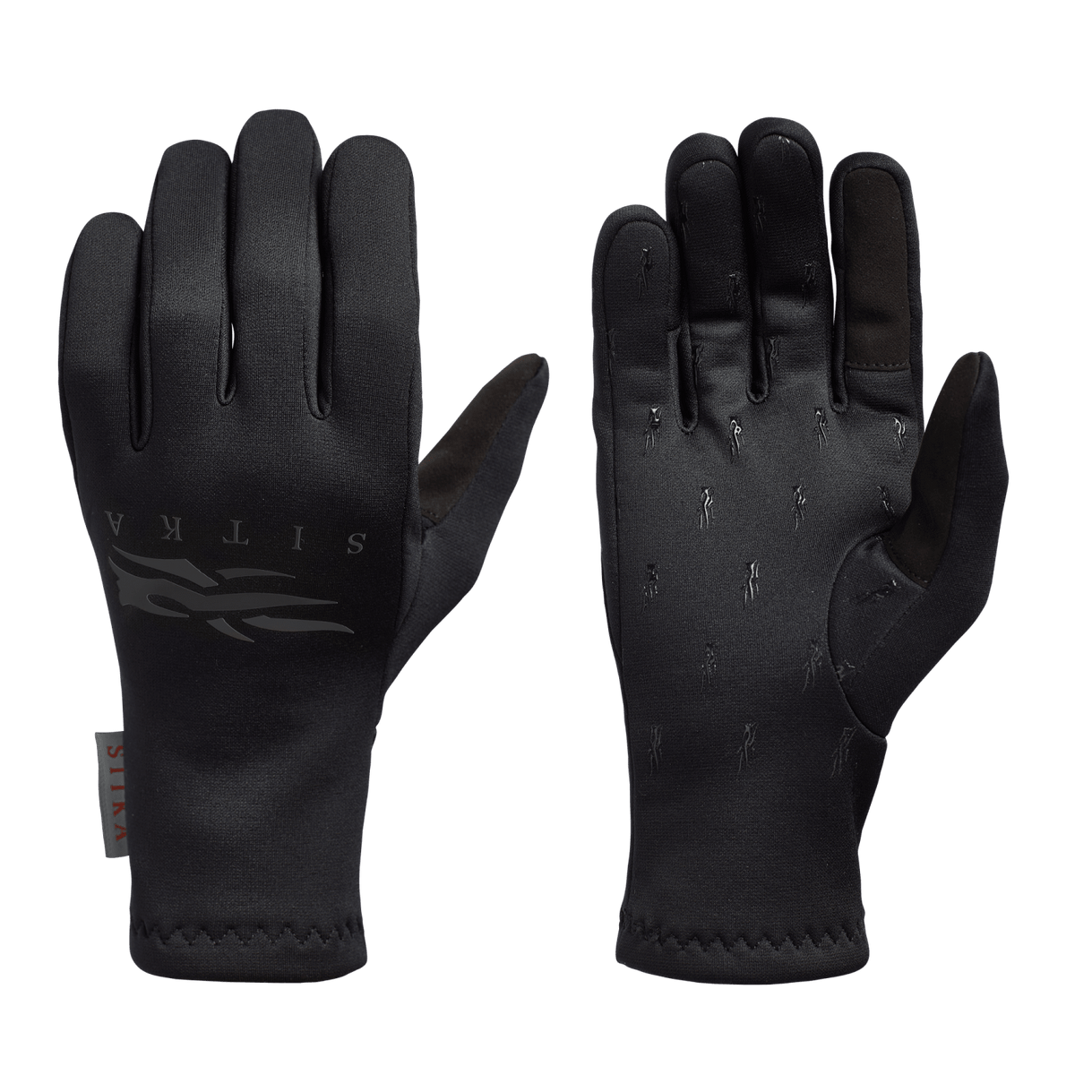 Traverse gloves in Sitka Black with embossed logos and textured palm panels