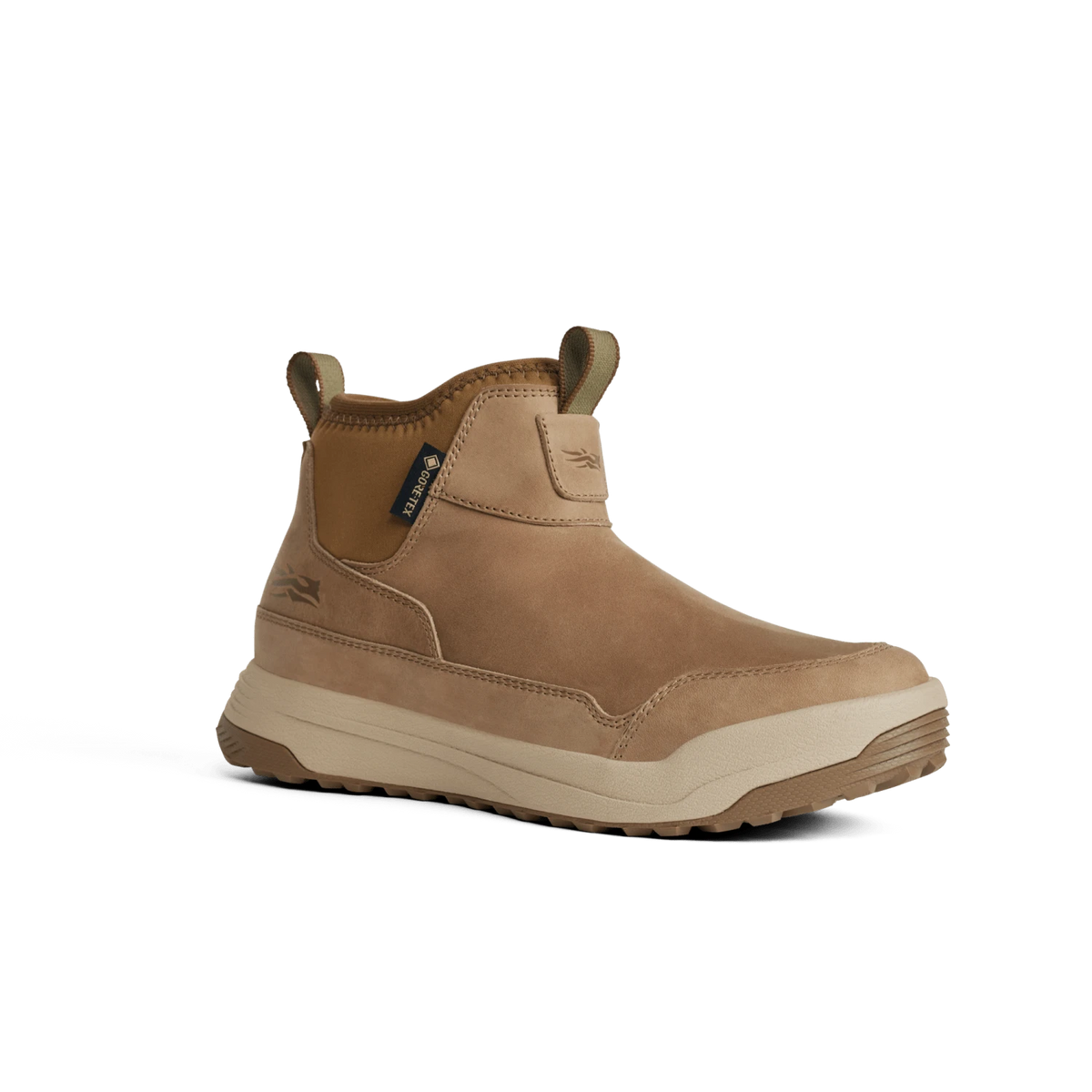 Rover GTX LTH tan suede boot with side zipper and cushioned off-white sole