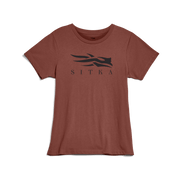Women's icon graphic T-shirt, rust red with SITKA logo at center chest