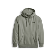 Light gray pullover hoodie with hood, drawstring, and front kangaroo pocket