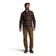 Men's lightweight plaid flannel button-up shirt, long sleeves, front pockets