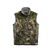 Stratus Vest 2.0 camouflage full-zip vest with stand collar and chest pockets, green