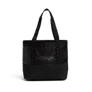 40L black tote bag with front logo panel and vertical side straps