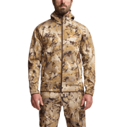 Alpha fleece hooded jacket, camo zip-up with hood and two front pockets