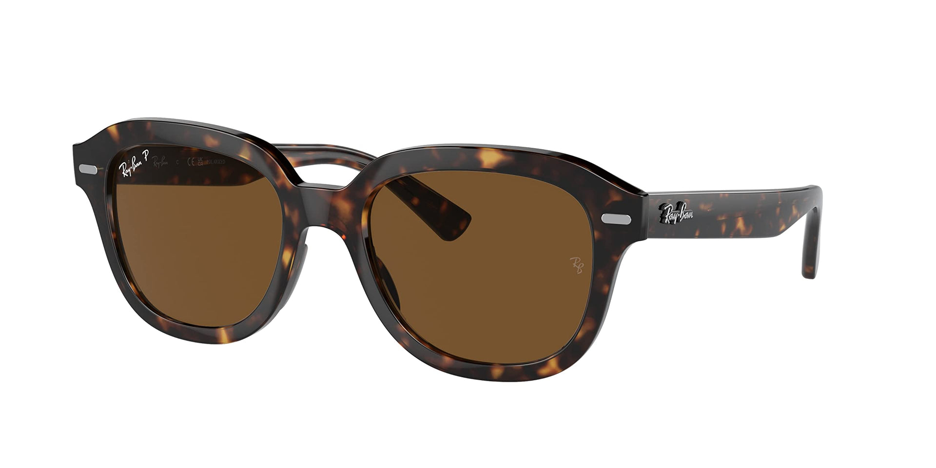 Ray-Ban Erik Low Bridge Fit RB4398F Sunglasses - Havana/Polarized Brown / 53 mm - 8056597852029