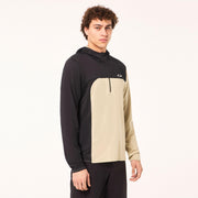Oakley men's color-block pullover hoodie, hood and kangaroo pocket in dark and cream