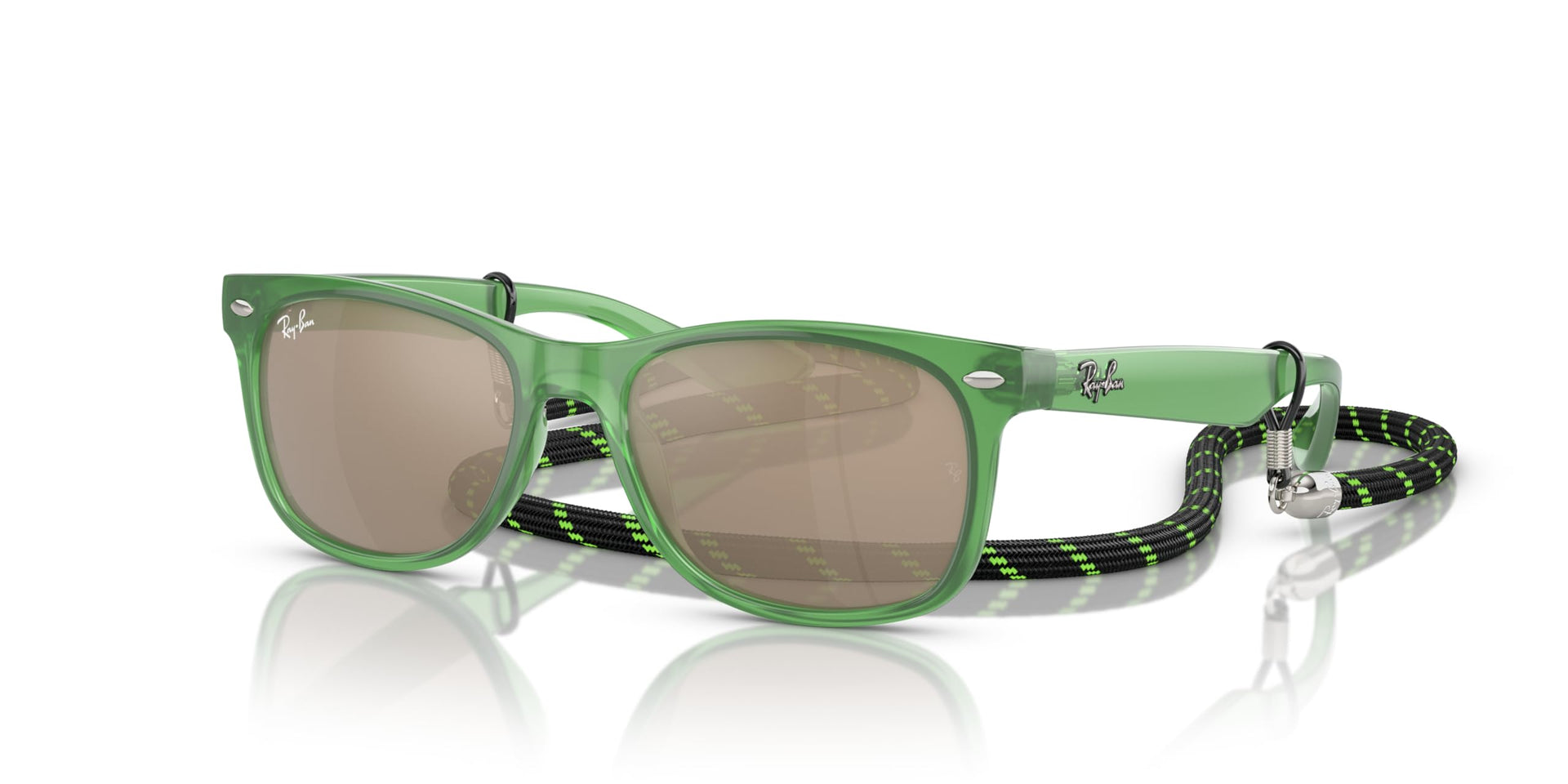 Ray-Ban Junior New Wayfarer RJ9052S Sunglasses - Opal Green/Brown Mirrored Dark Gold / 47 mm - 8056597888943