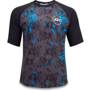 Dakine short-sleeve jersey, dark charcoal with blue abstract graphic and black sleeves