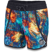 Women's Dauntless 5" boardshort, abstract blue-orange print, elastic waist and drawstring