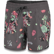 Women's Dauntless 5" boardshort, dark floral/cactus print, elastic waist and drawstring