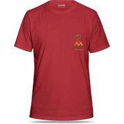 Men's Deep Red t-shirt with chest graphic and crew neck