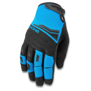 Dakine Cross-X cycling gloves, cyan and black padded knuckles