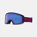 Giro Dylan snow goggles with blue lens and magenta patterned strap, black frame