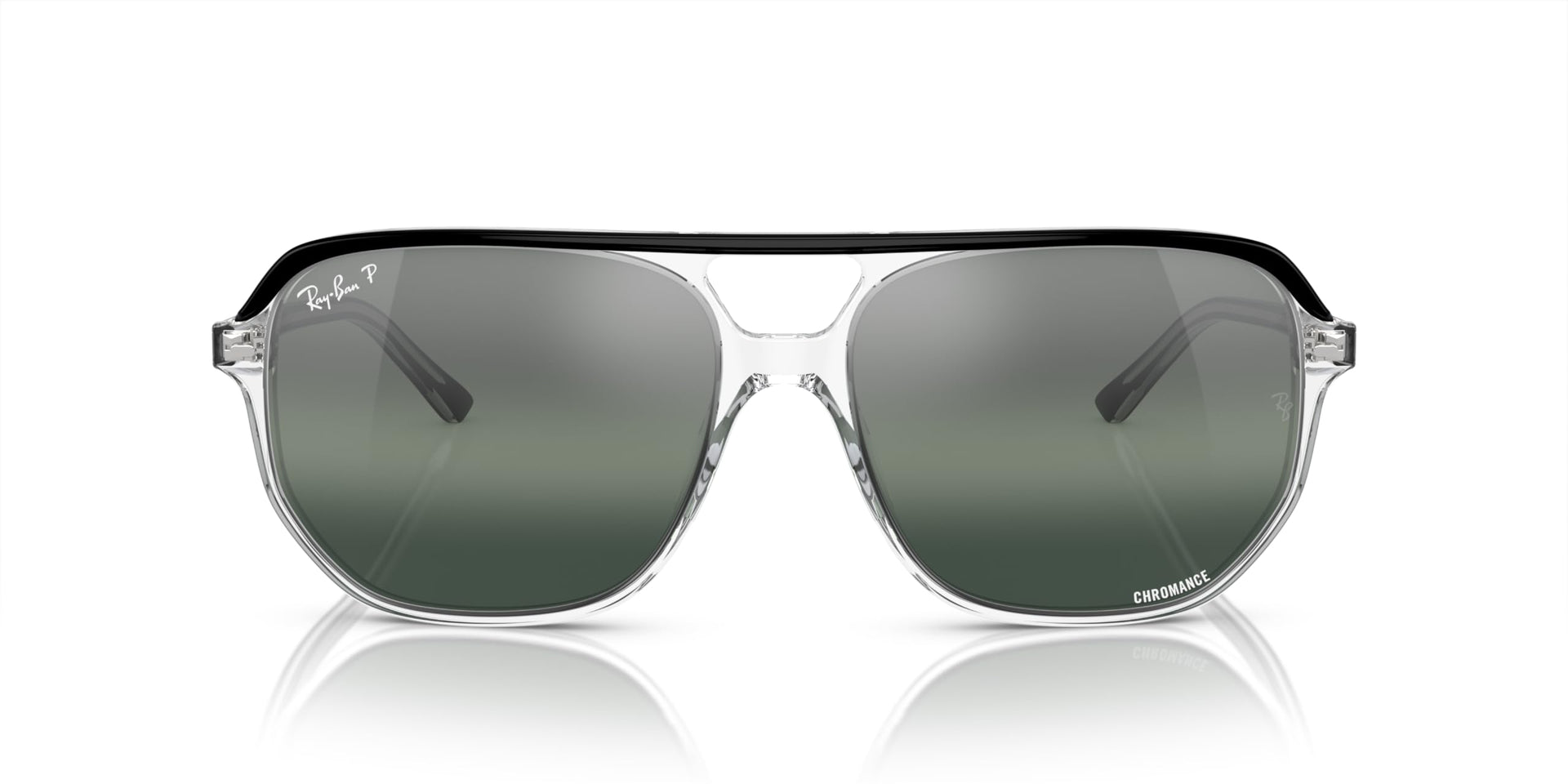Ray-Ban Bill One RB2205 Sunglasses - Black on Transparent/Clear Gradient Dark Blue Polarized / 60 mm - 8056597965507 - Additional Image 1