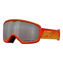 Orange snow goggles with dark lens and short GIRO logo strap