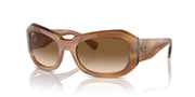 Ray-Ban Beate RB2212 Sunglasses - Striped Brown/Clear Gradient Brown / 56 mm - X0045V53C1 - Additional Image 1